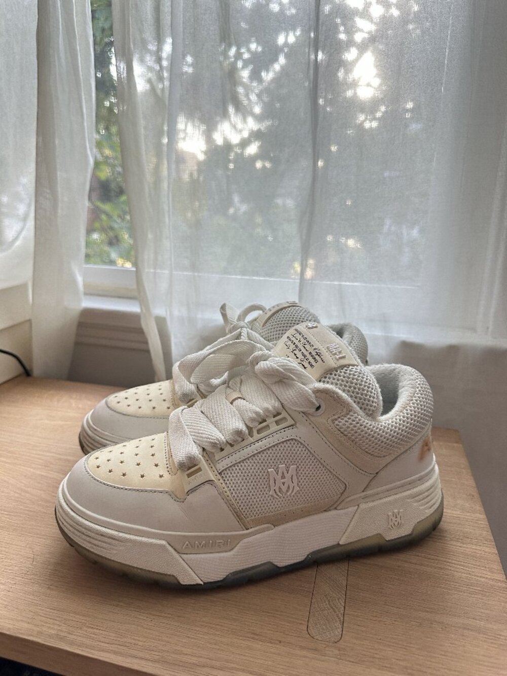 AMIRI MA-1 Low Top Sneakers Cream White US 7 / EUR 40